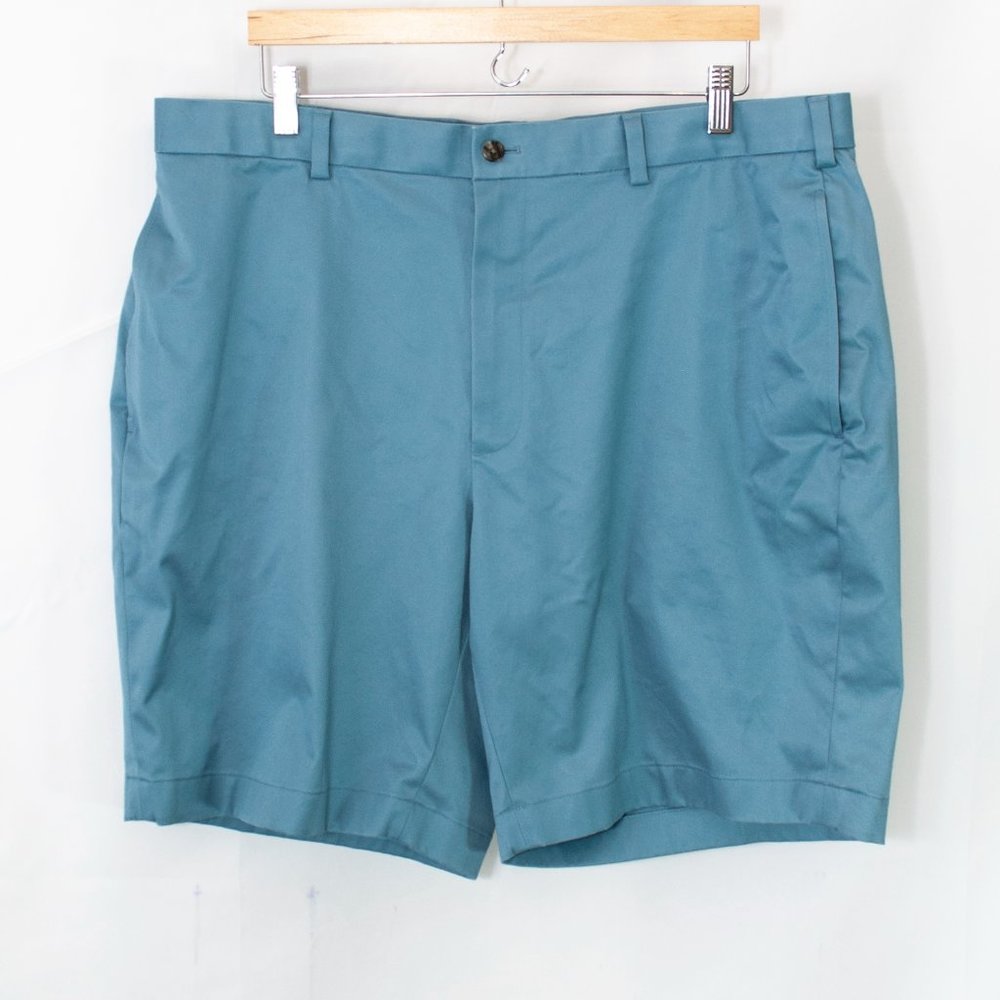 Brooks Brothers Advantage Chino Shorts Mens 40 Blue Stretch Flat Front 9" 5205X